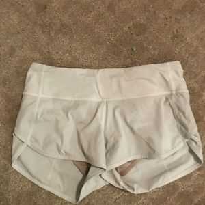 White lulu lemon shorts